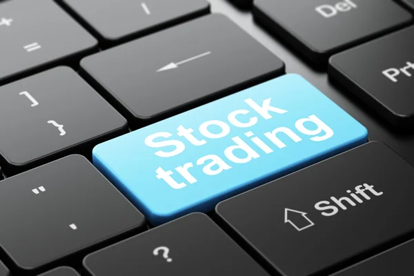 Business concept: Stock Trading on computer keyboard background — Stock Photo, Image