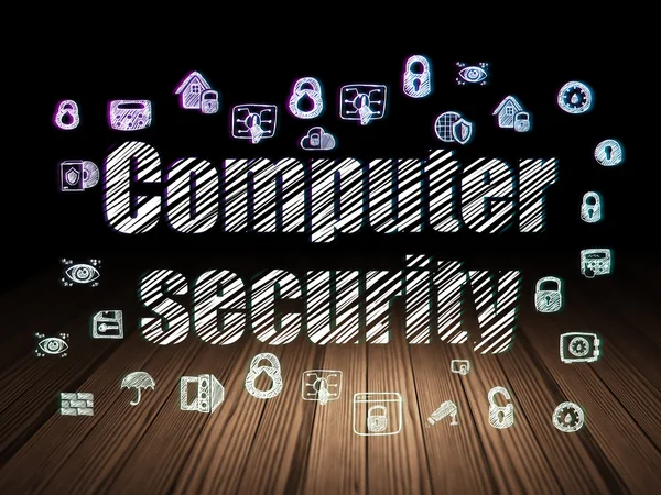 Protection concept: Computer Security in grunge dark room — Stockfoto