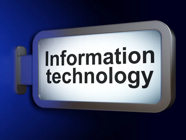 Концепция данных: Информационные технологии на фоне рекламного щита — стоковое фото