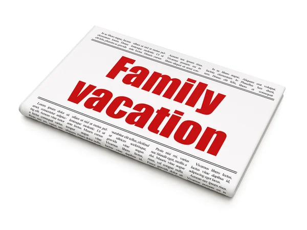 Vacation concept: newspaper headline Family Vacation — 图库照片