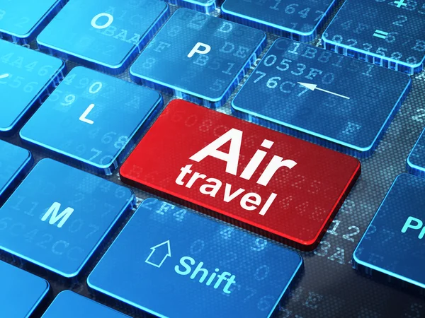 Tourism concept: Air Travel on computer keyboard background — Stockfoto