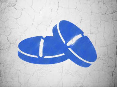 Sağlık konsepti: Duvardaki haplar