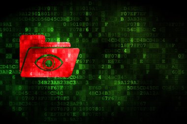 iş kavramı: dijital arka plan üzerinde göz ile klasör