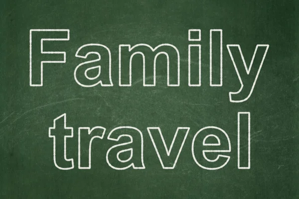 Travel concept: Family Travel on chalkboard background — Stock Photo, Image