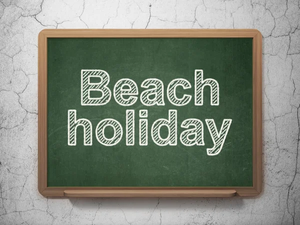 Travel concept: Beach Holiday on chalkboard background — Stockfoto