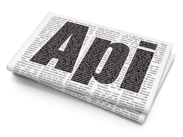 Software concept: Api on Newspaper background — Foto Stock