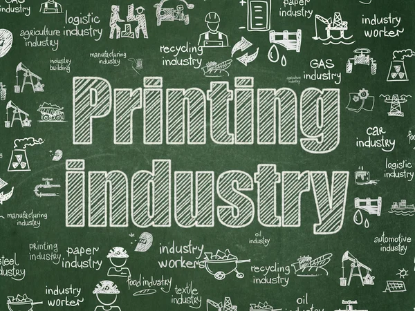 Manufacuring koncept: polygrafický průmysl na školní rada pozadí — Stock fotografie