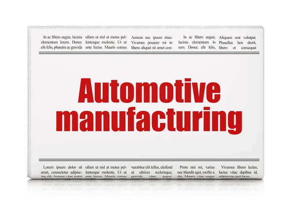 Концепция отрасли: заголовок газеты Automotive Manufacturing — стоковое фото