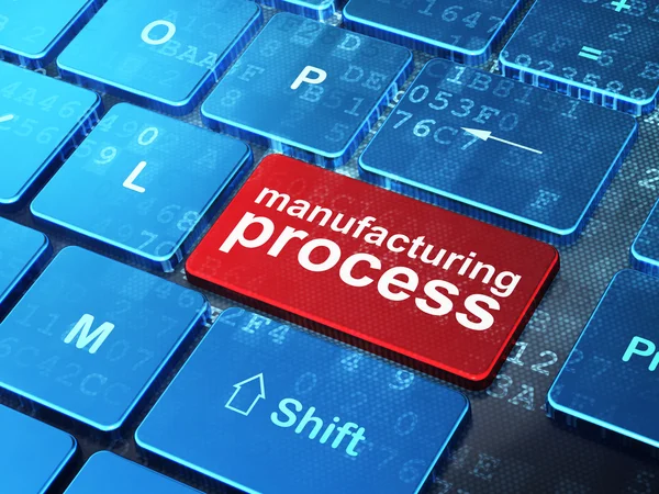 Concepto industrial: Proceso de fabricación en el fondo del teclado —  Fotos de Stock