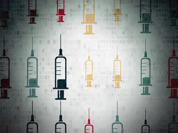 Health concept: Syringe icons on Digital Paper background — Foto Stock