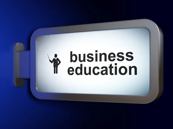 Studying concept: Business Education and Teacher on billboard background — Stok fotoğraf