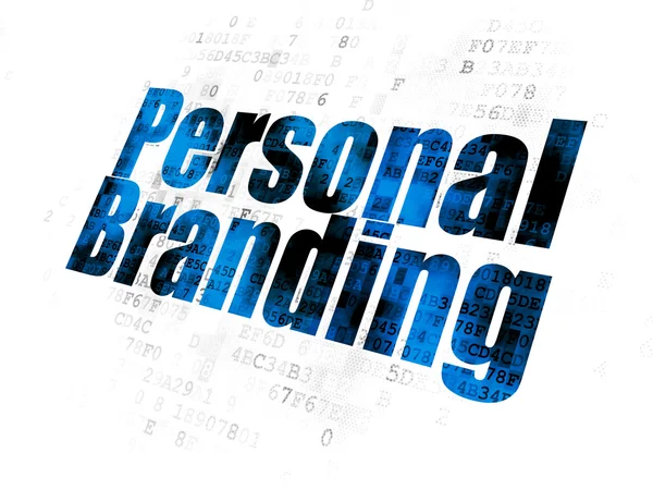 Concepto de marketing: Branding personal sobre fondo digital — Foto de Stock