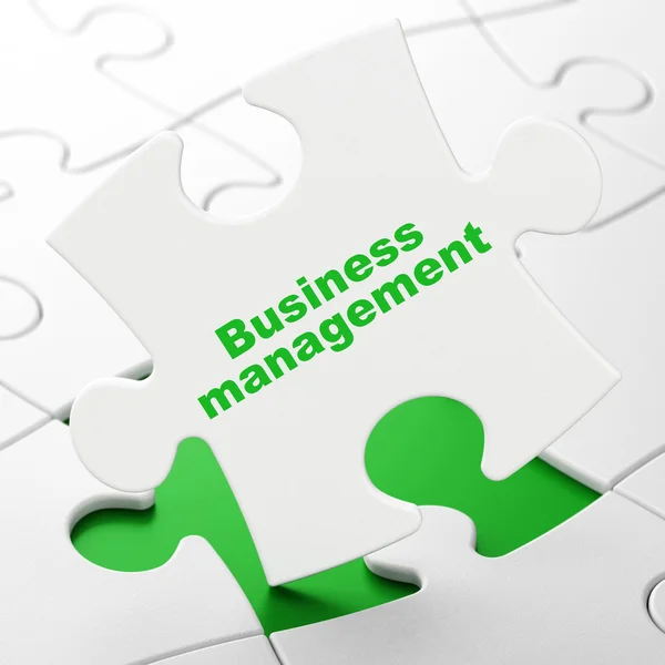 Business concept: Business Management on puzzle background — 图库照片