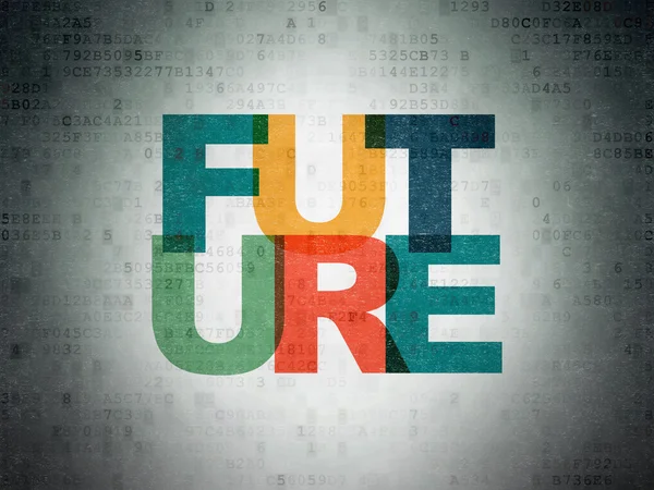 Concetto di tempo: futuro sullo sfondo della carta digitale — Foto Stock