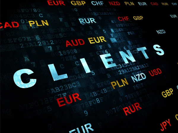 Affärsidé: klienter på Digital bakgrund — Stockfoto