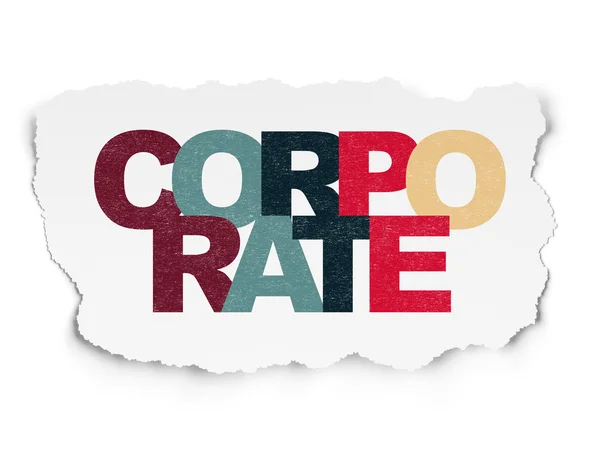 Conceito de negócio: Corporate on Torn Paper background — Fotografia de Stock