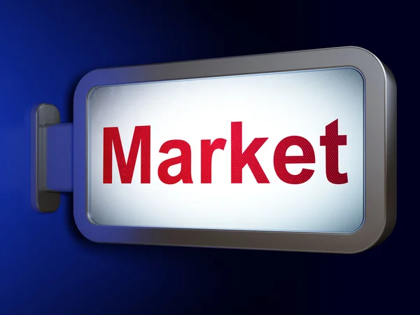 Concepto publicitario: Mercado en fondo de valla publicitaria —  Fotos de Stock