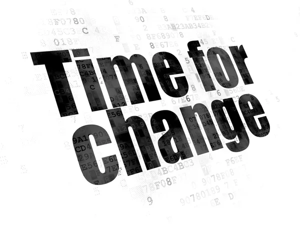 Conceito de linha do tempo: Tempo para a mudança no fundo digital — Fotografia de Stock