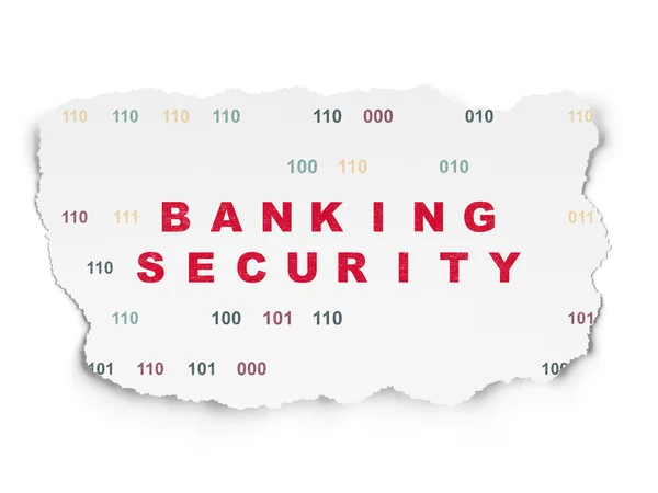 Security concept: Banking Security on Torn Paper background — Stock Photo, Image