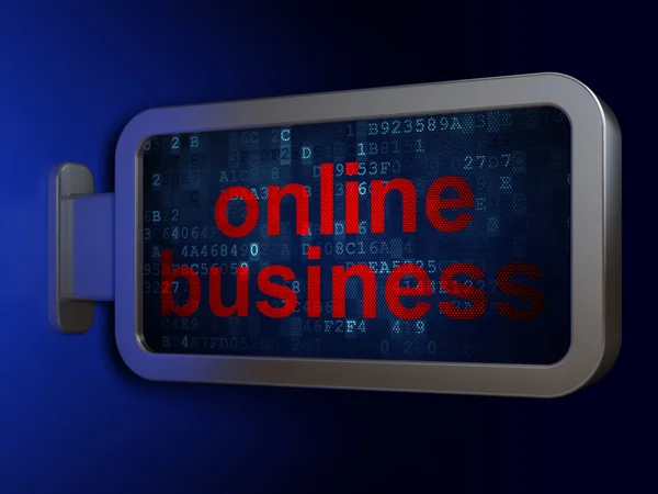 Conceito de negócio: Negócios on-line em fundo outdoor — Fotografia de Stock