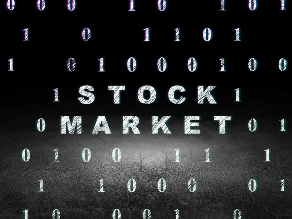 Концепція бізнесу: фондовий ринок в гранжевій темній кімнаті — стокове фото