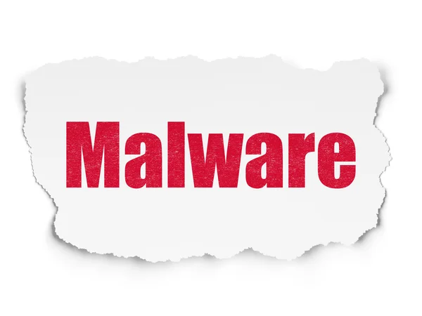 Koncepcja bezpieczeństwa: Malware na tle rozdarty papier — Zdjęcie stockowe