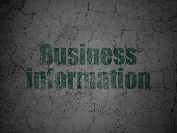 Concept d'entreprise : Business Information sur fond de mur grunge — Photo