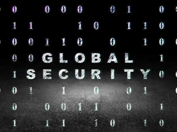 Concept de confidentialité : La sécurité mondiale dans une pièce sombre grunge — Photo