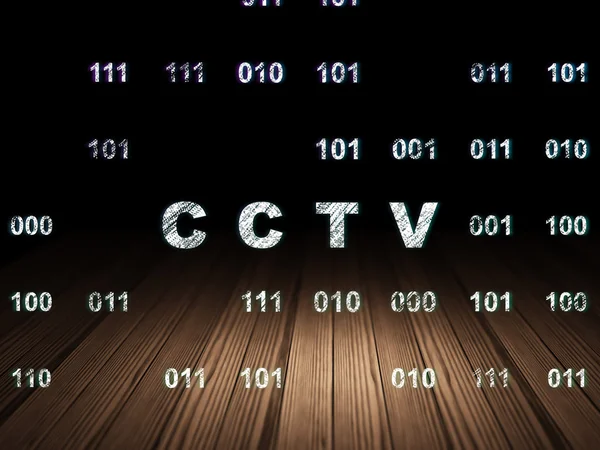 Safety concept: CCTV in grunge dark room — Stockfoto