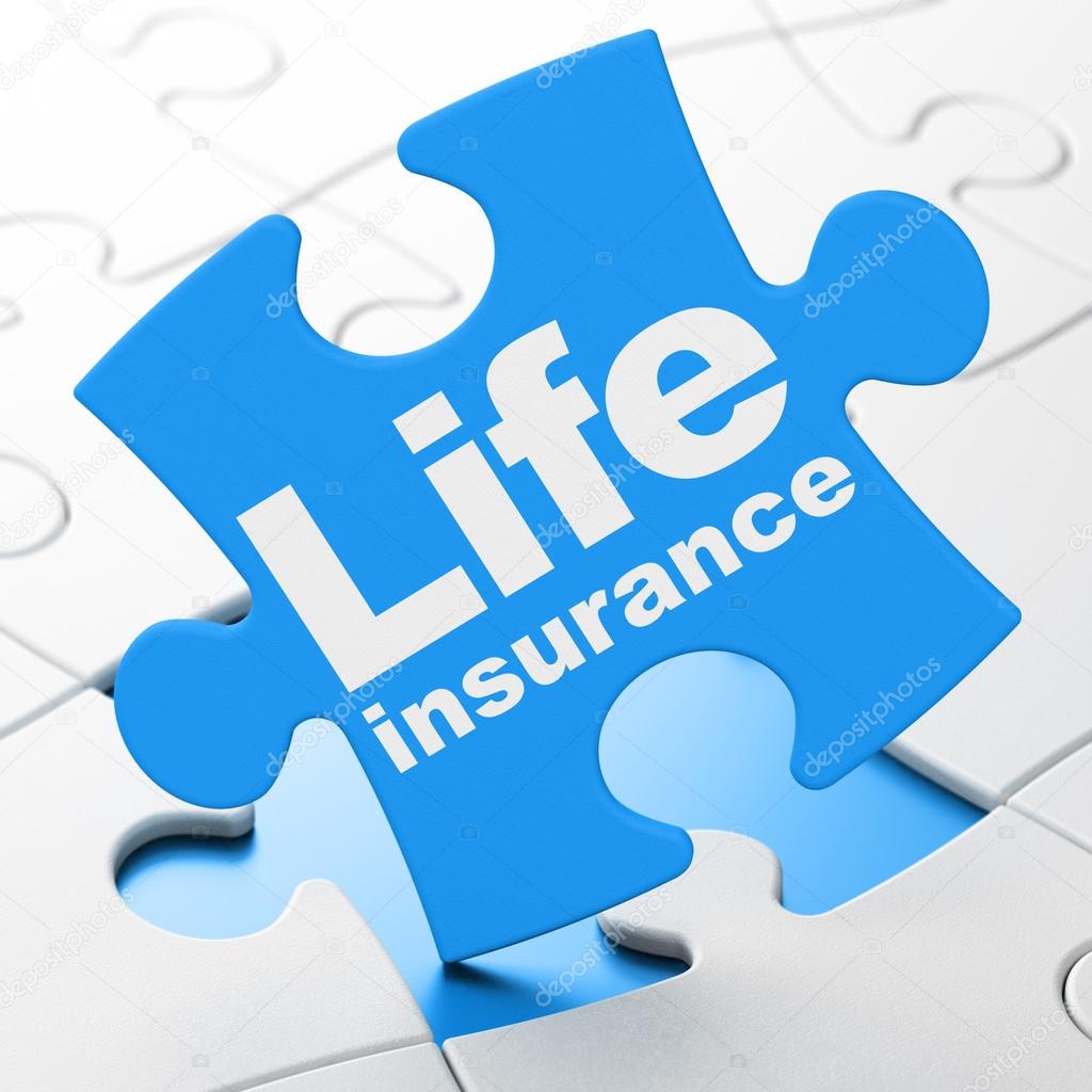 Insurance concept: Life Insurance on puzzle background ...