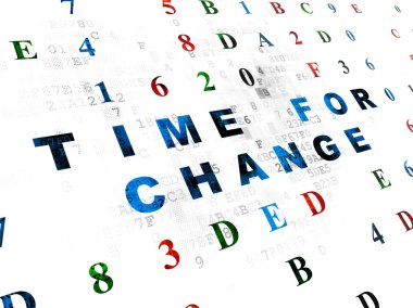 Zaman kavramı: dijital arka plan üzerinde değişiklik zamanı