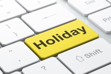 Tourism concept: Holiday on computer keyboard background