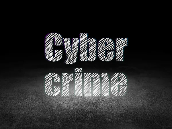Biztonsági koncepció: Cyber bűnözés grunge sötét szobában — Stock Fotó