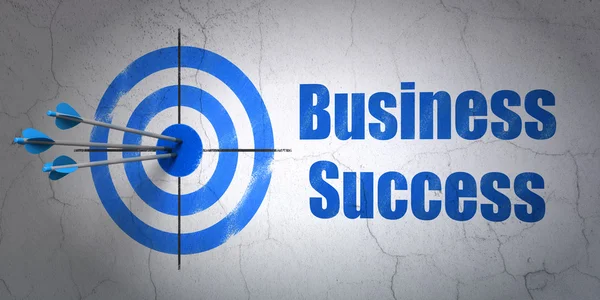 Business concept: target and Business Success on wall background — Stock Photo, Image