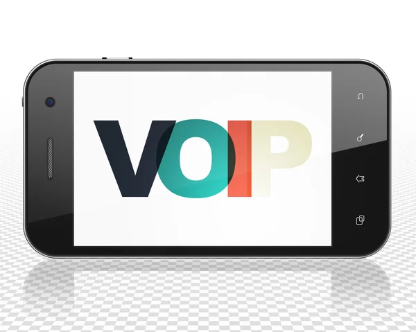 Concept de conception Web : Smartphone avec VOIP à l'écran — Photo