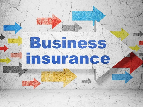 Insurance concept: arrow with Business Insurance on grunge wall background — Stock fotografie