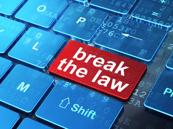 Concetto di legge: infrangere la legge sullo sfondo tastiera del computer — Foto Stock