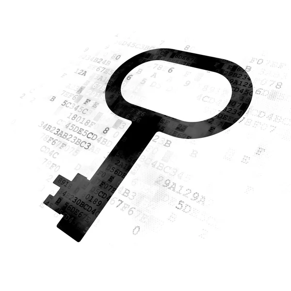 Pojęcie prywatności: klucz na tle cyfrowy — Zdjęcie stockowe