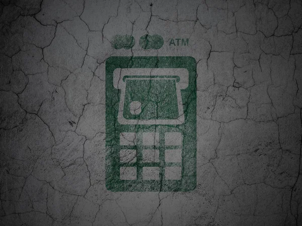 お金の概念: グランジ壁背景に Atm 機 — ストック写真