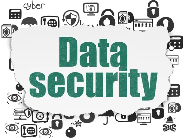 Protection concept: Data Security on Torn Paper background — Stock Photo, Image