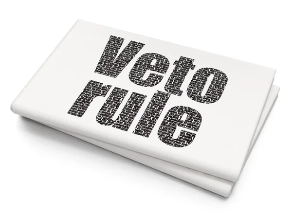 Conceito político: Veto Rule on Blank Newspaper background — Fotografia de Stock