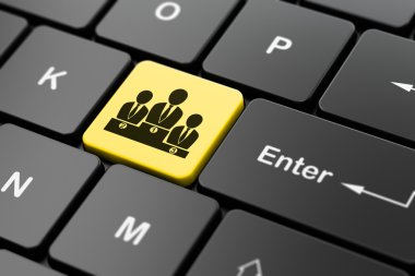 Ekonomi kavramı: bilgisayar klavye arka plan iş takım