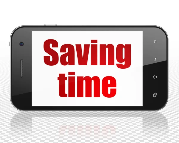 Time concept: Smartphone with Saving Time on display — Stock fotografie