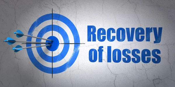 Money concept: target and Recovery Of losses on wall background — Stok fotoğraf