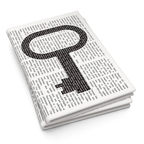 Safety concept: Key on Newspaper background — 图库照片