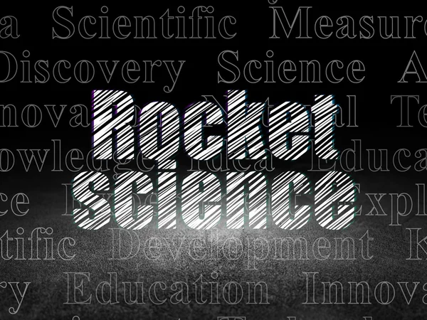 Concept scientifique : Rocket Science en chambre noire grunge — Photo