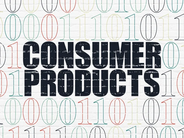 Concetto di finanza: prodotti di consumo sullo sfondo della parete — Foto Stock