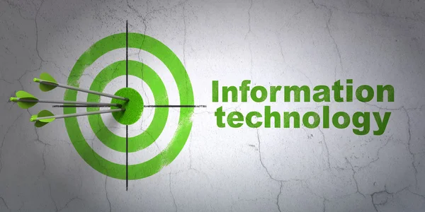 Informatie concept: doel en informatie technologie op muur achtergrond — Stockfoto