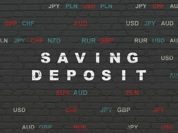 Currency concept: Saving Deposit on wall background — Stock Photo, Image