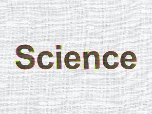 Conceito de ciência: Ciência sobre fundo de textura de tecido — Fotografia de Stock